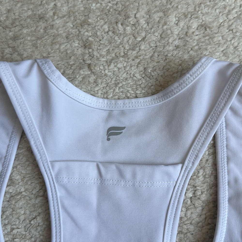 Fabletics On-The-Go Medium Impact Sports Bra - White - Picture 6 of 6